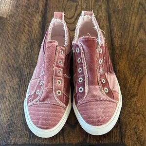 Corkys Frayed Blush Velvet Sneakers